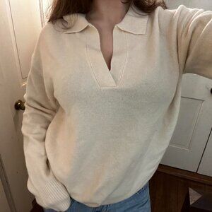 Cream and White Jumper